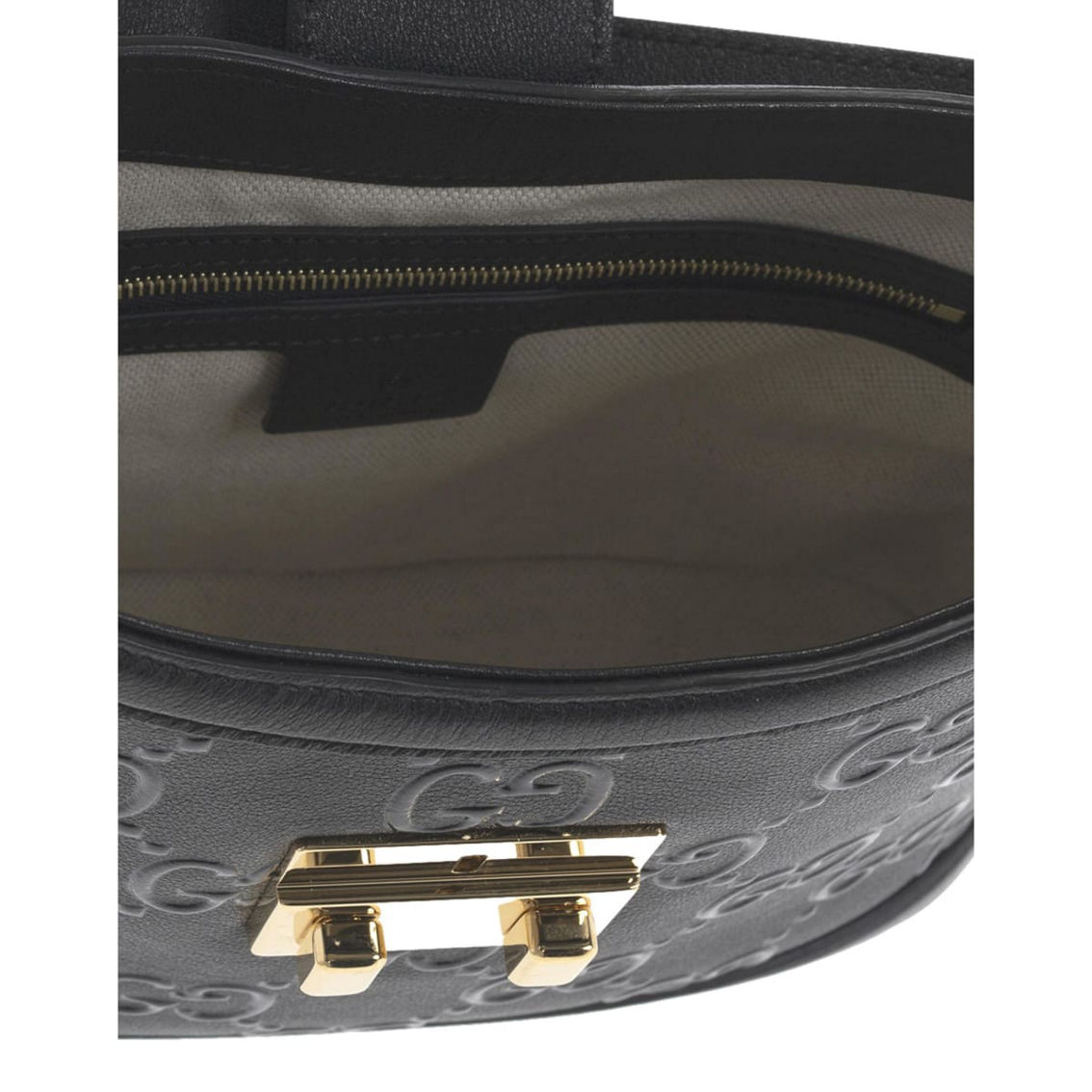 Gucci GG Black Embossed Pebbled Leather Gold Chain Shoulder Bag - Image 5 of 5