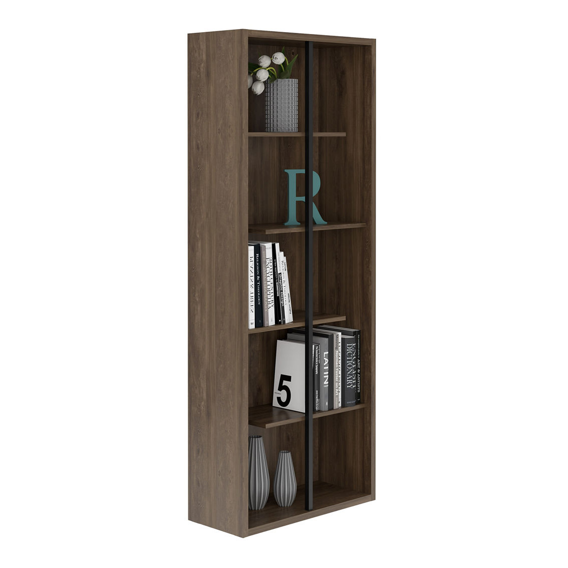 Techni Mobili Standard 5-Tier wooden bookcase, Walnut - Image 2 of 5