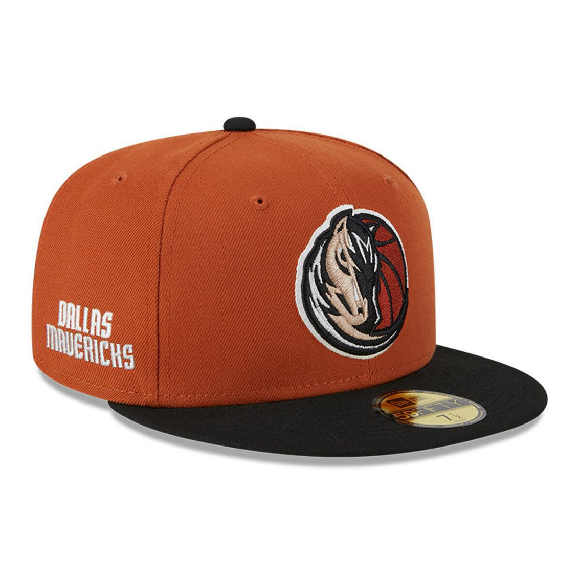 New Era Men's Rust/Black Dallas Mavericks Two-Tone 59FIFTY Fitted Hat - Image 2 of 4