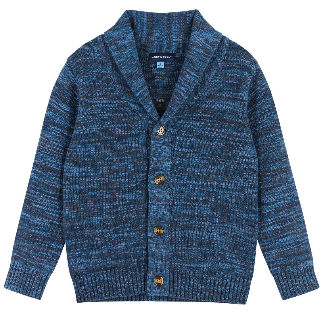 Andy & Evan Boys Multi Colored Marled Toggle Cardigan Set - Image 3 of 5