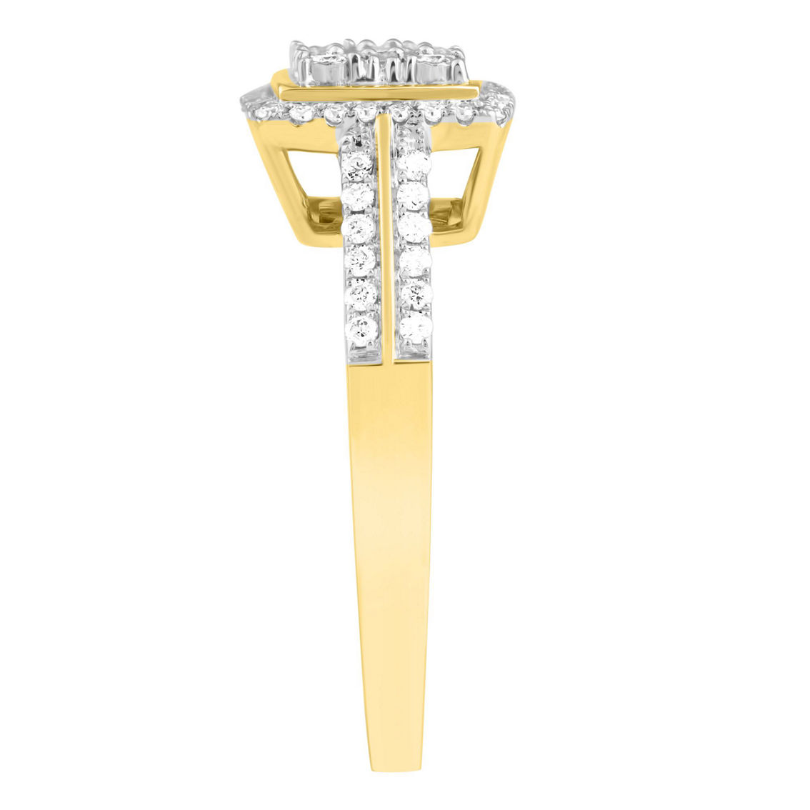 APMG 14K Yellow Gold 1/4 CTW Diamond Cushion Engagement Ring - Image 3 of 4