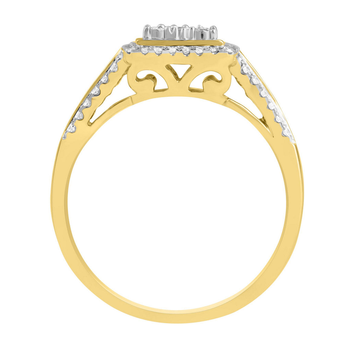 APMG 14K Yellow Gold 1/4 CTW Diamond Cushion Engagement Ring - Image 4 of 4