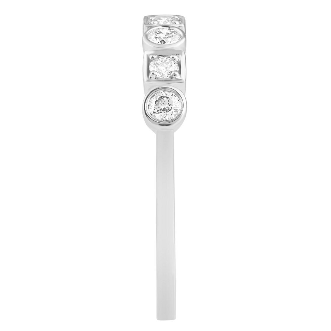 APMG 14K White Gold 1/4 CTW Diamond Bezel & Prong Link Ring - Image 4 of 4