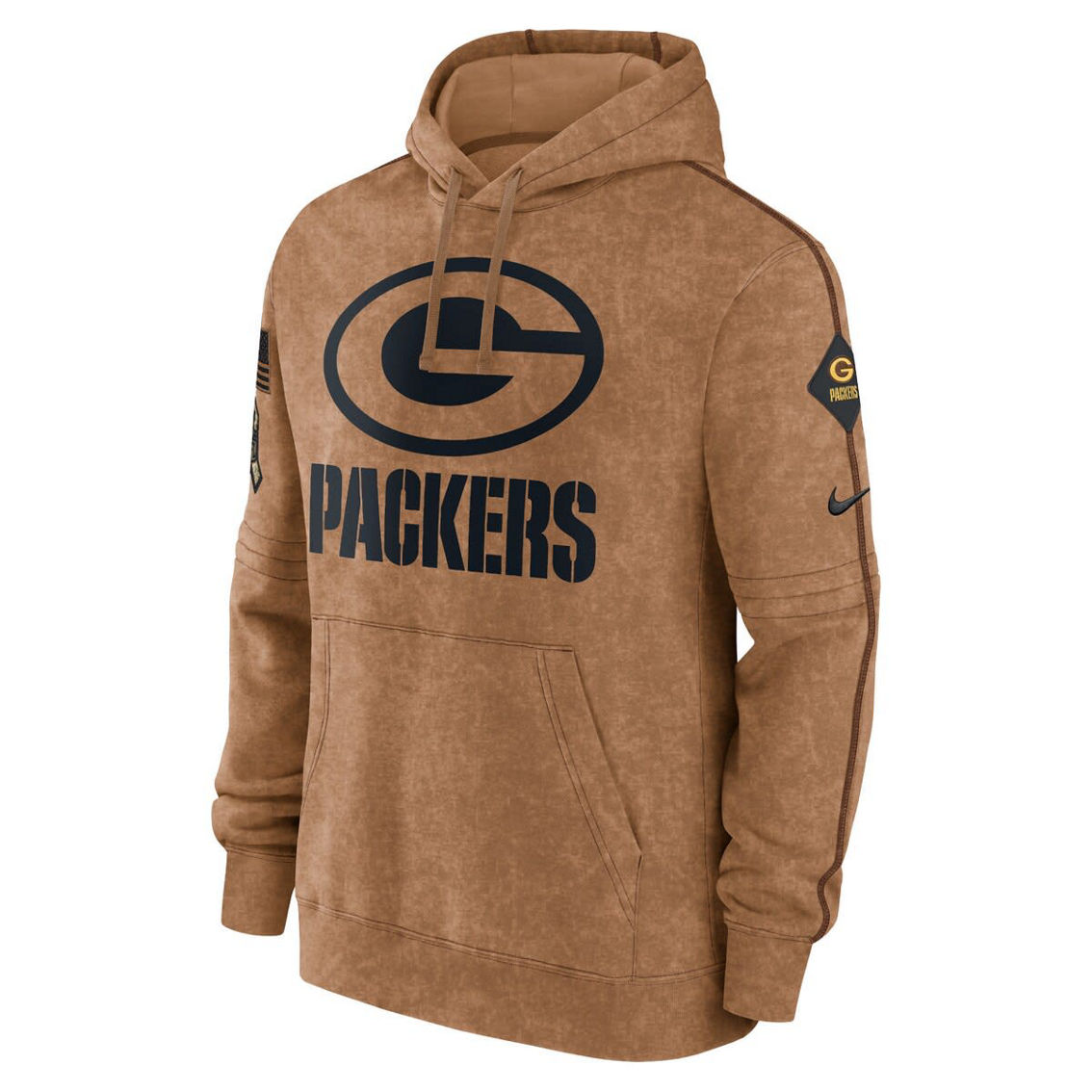Nike Men's Brown Green Bay Packers 2023 Salute To Service Club Pullover Hoodie - Image 3 of 4