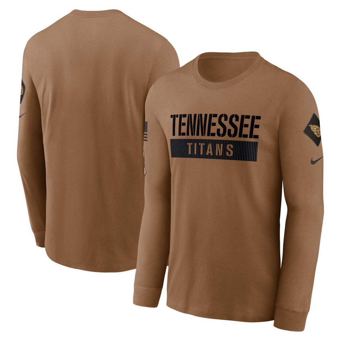Nike Men's Brown Tennessee Titans 2023 Salute To Service Long Sleeve T-Shirt - Image 2 of 4