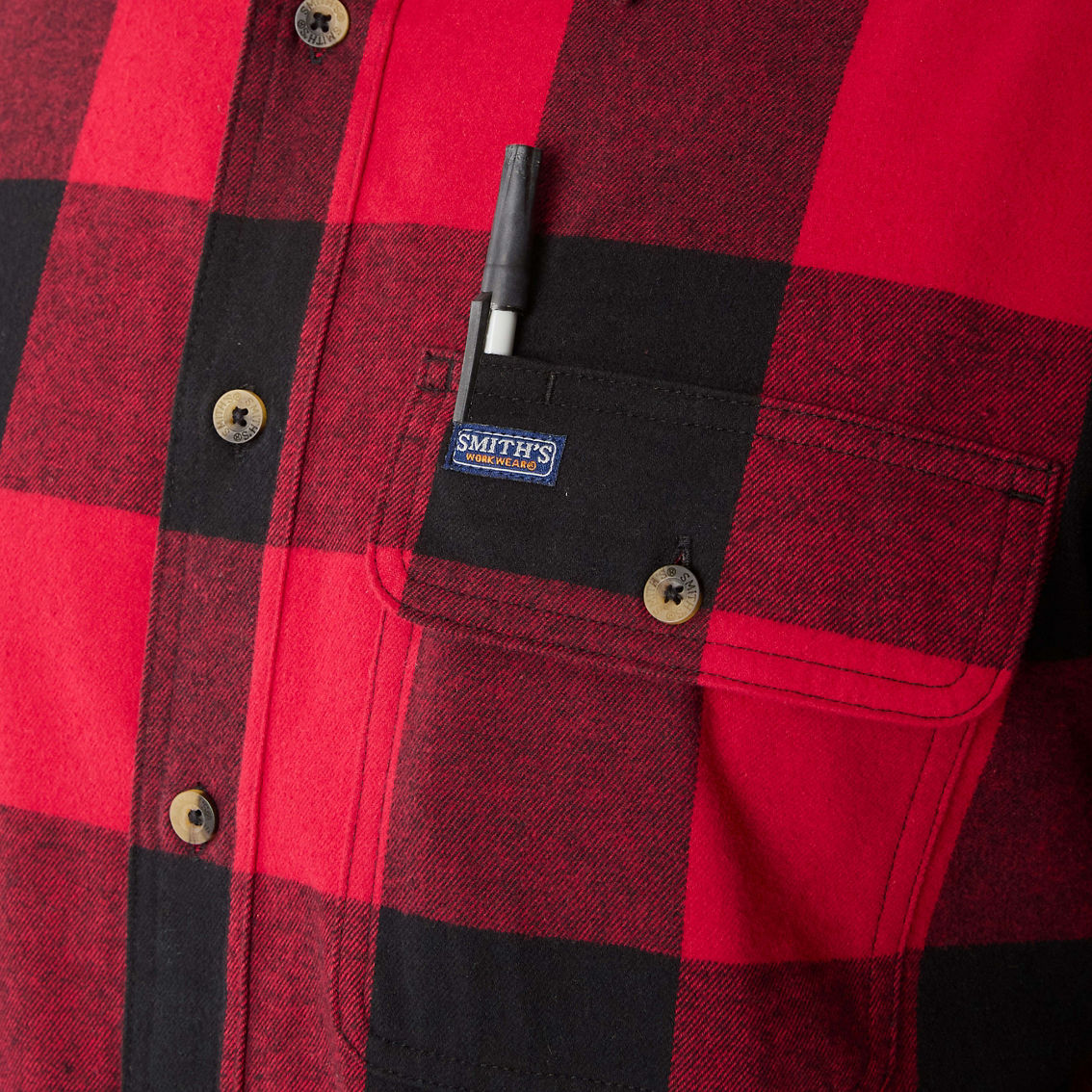 Smith's Workwear Big Men's Pocket Flannel Shirt | Shirts | Clothing ...