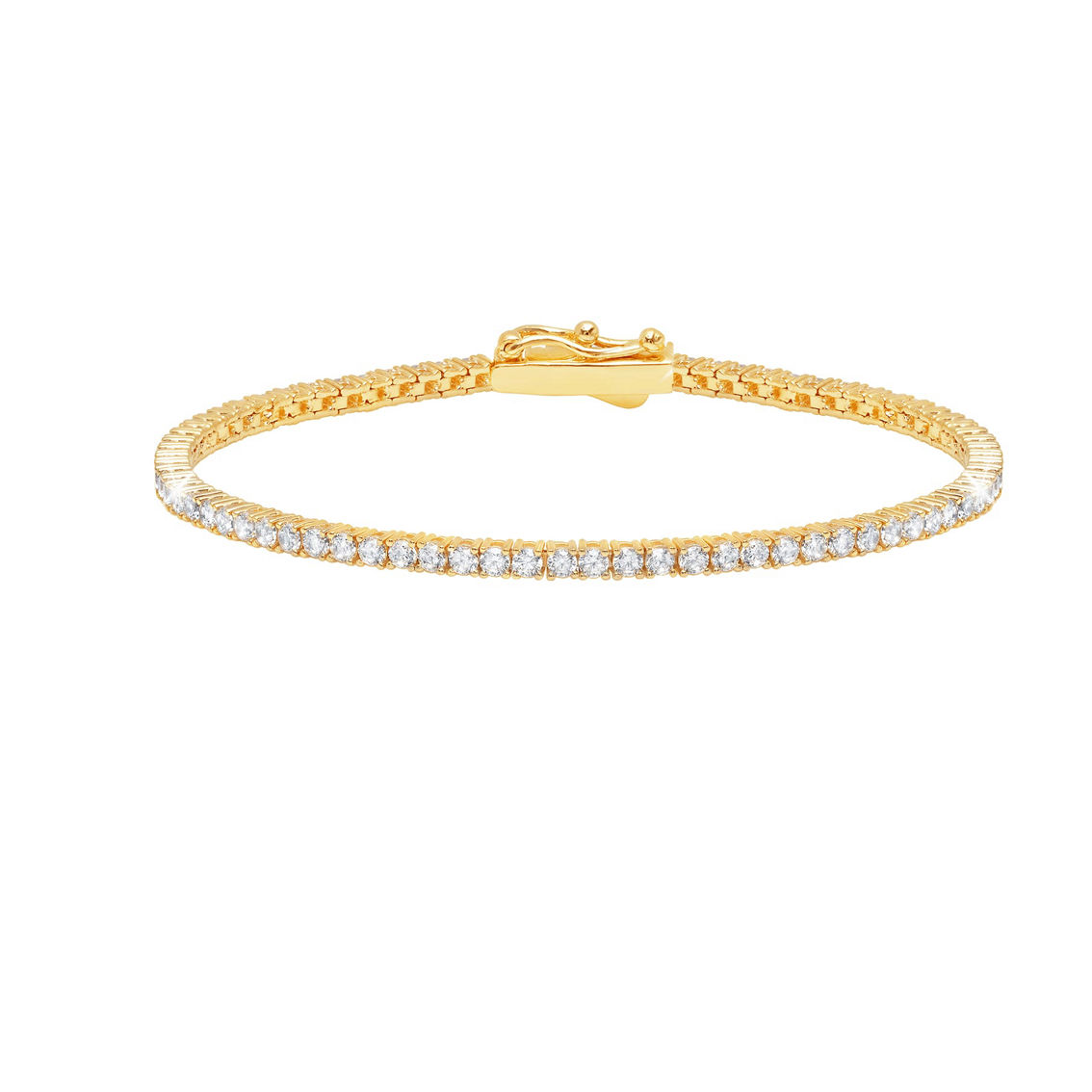 Crislu classic small brilliant tennis bracelet finished in 18kt yellow gold - Image 2 of 2