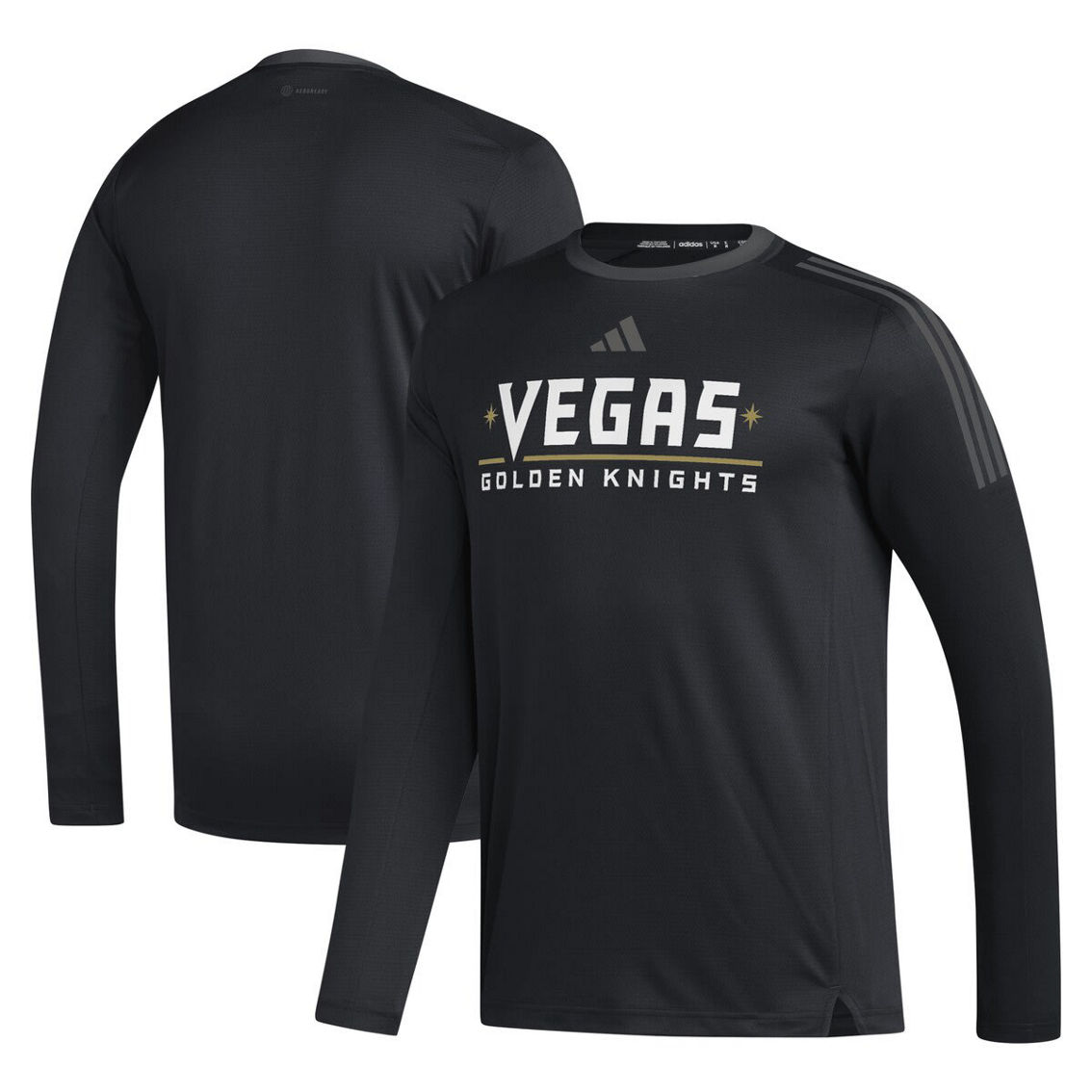 adidas Men's Black Vegas Golden Knights AEROREADY® Long Sleeve T-Shirt - Image 2 of 4