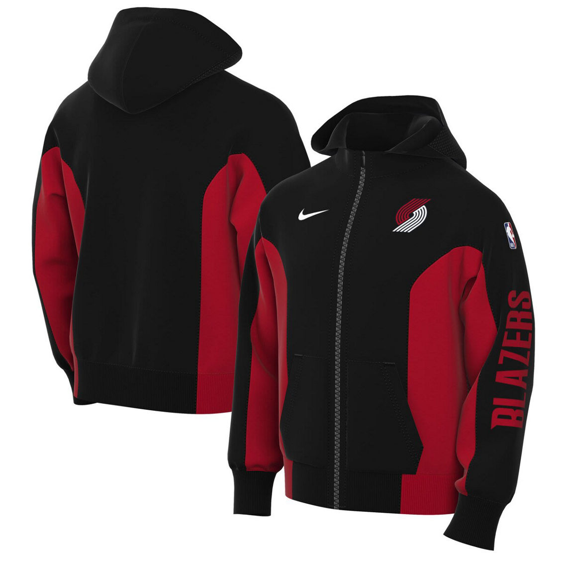 Nike Men's Black Portland Trail Blazers 2023/24 Authentic Showtime Full-Zip Hoodie - Image 2 of 4