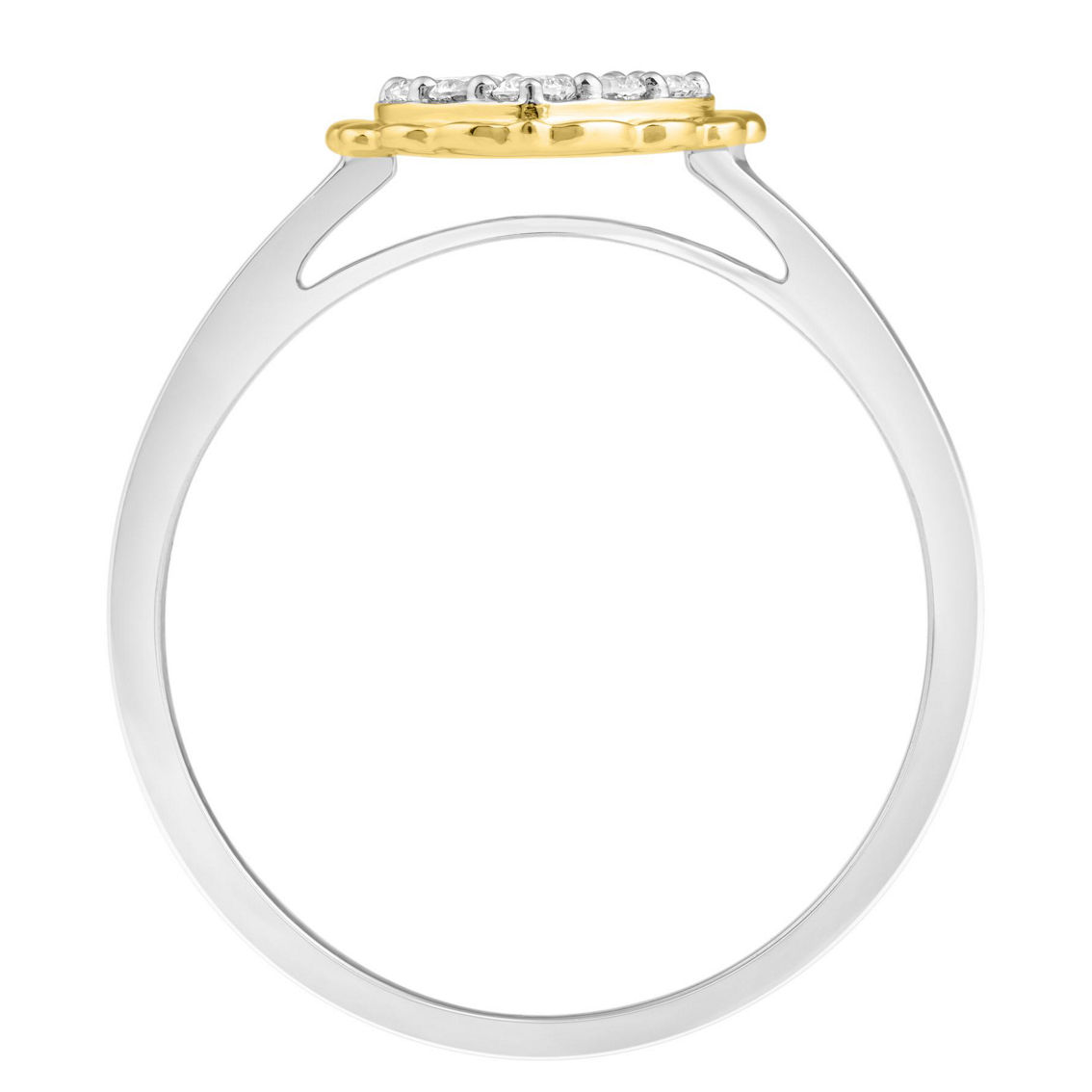 APMG 14K White & Yellow Gold 1/4 CTW Diamond Heart Cluster Ring - Image 3 of 4