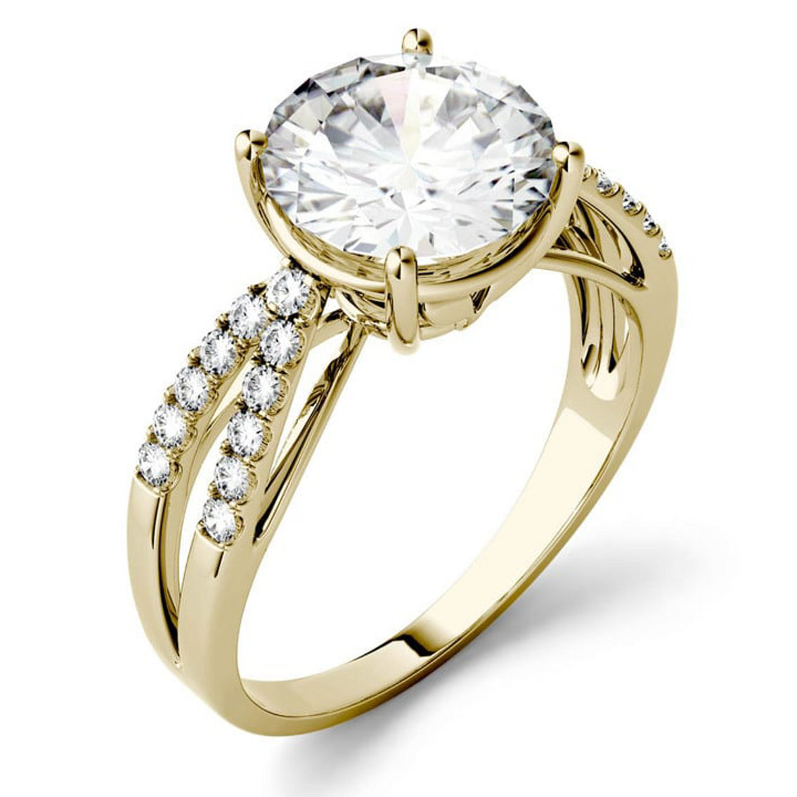 Charles & Colvard 2.92cttw Moissanite Engagement Ring in 14k Yellow Gold - Image 2 of 5