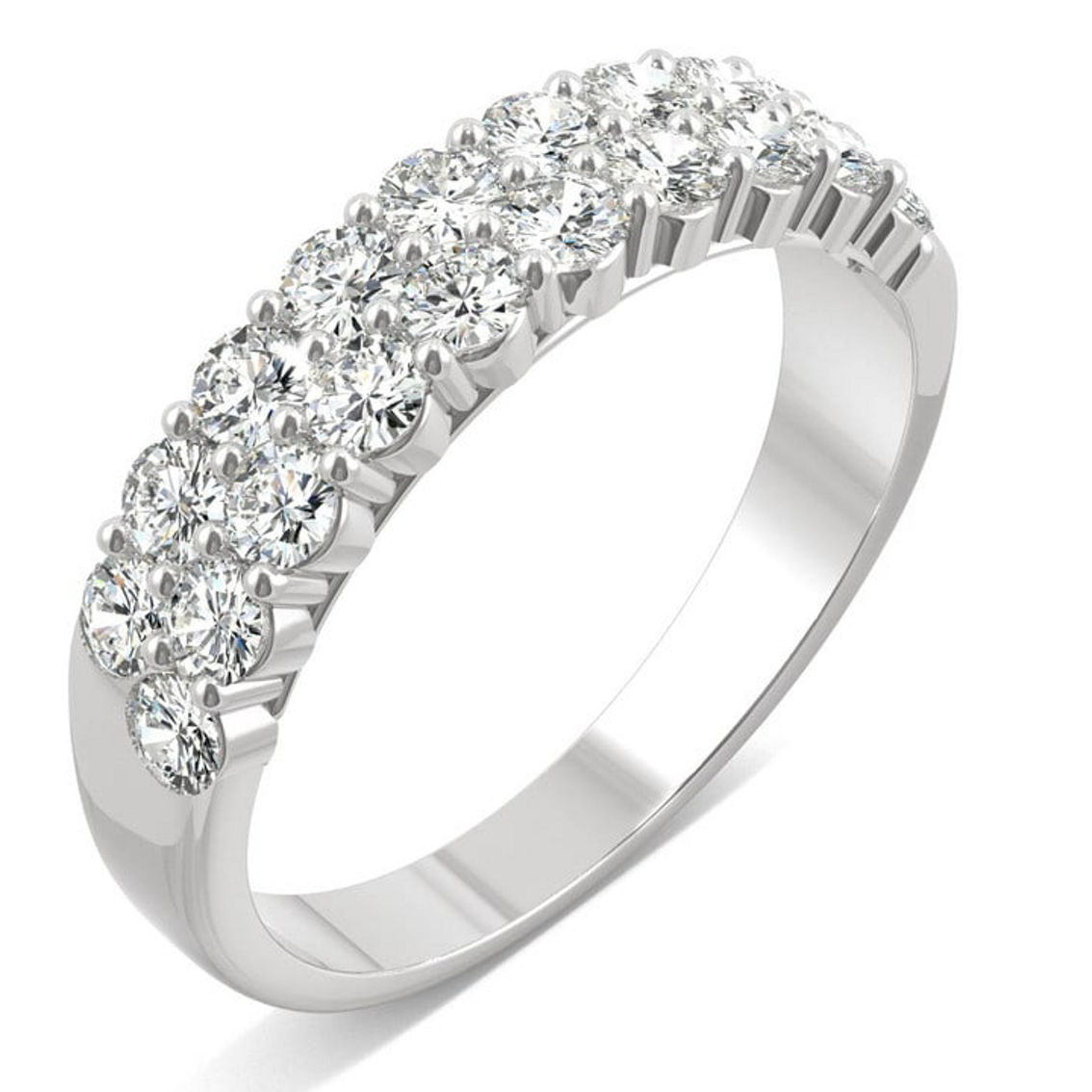 Charles & Colvard 1.00cttw Moissanite Two-Row Band in 14k White Gold - Image 2 of 5