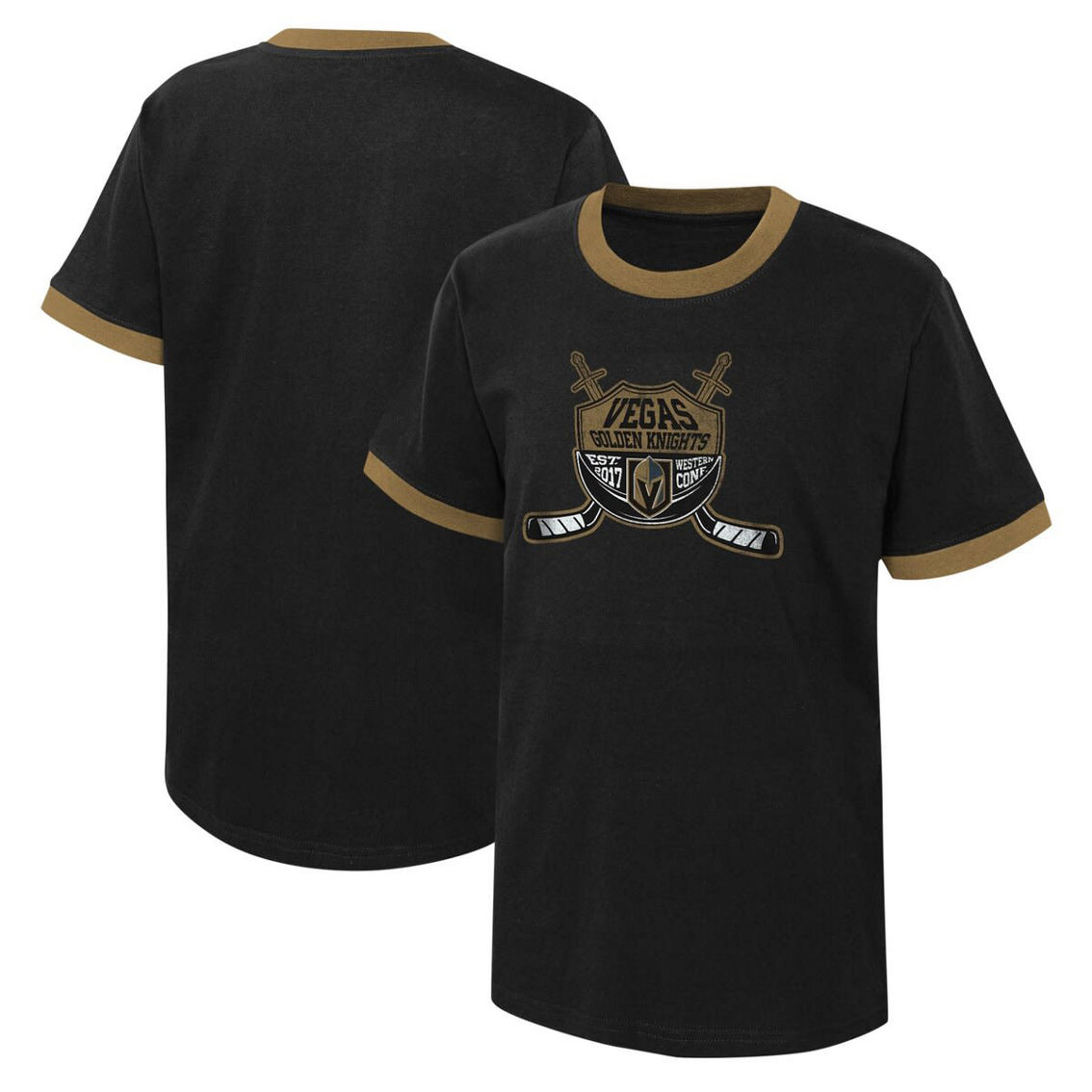 Outerstuff Youth Black Vegas Golden Knights Ice City T-Shirt - Image 2 of 4