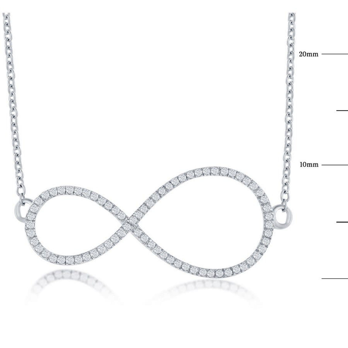 Diamonds D'Argento Sterling Silver Infinity Design Diamond Necklace (73 Stones) - Image 2 of 3