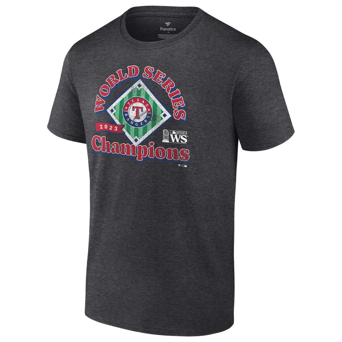 Men's Heather Charcoal Texas Rangers World Series Champs Franchise Guys T-Shirt - Image 3 of 4