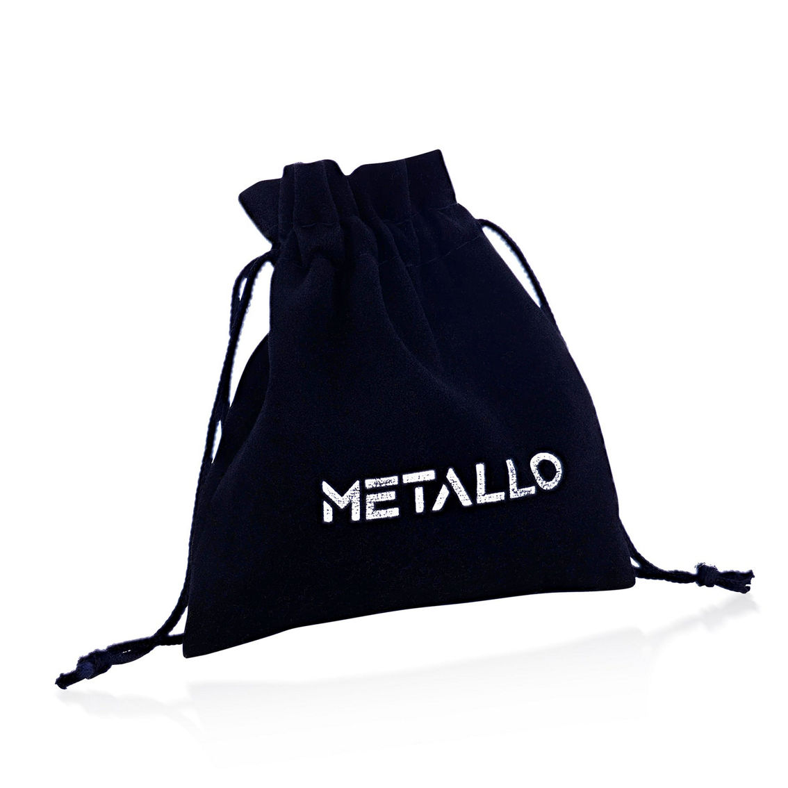 Metallo Stainless Steel Link Design Huggie Hoop Earrings - Black Plated - Image 2 of 2