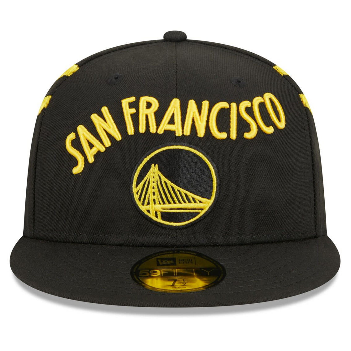New Era Men's Black Golden State Warriors 2023/24 City Edition 59FIFTY Fitted Hat - Image 3 of 4