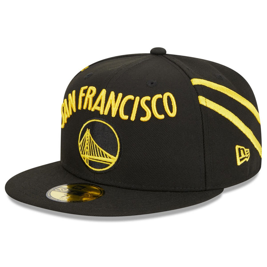 New Era Men's Black Golden State Warriors 2023/24 City Edition 59FIFTY Fitted Hat - Image 4 of 4