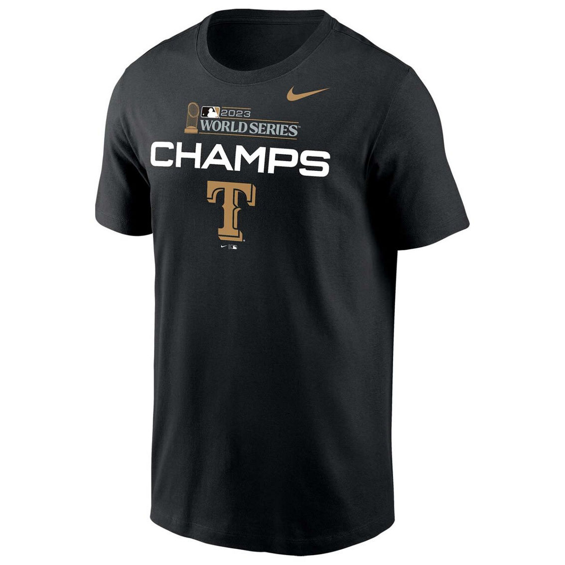 Men's Nike Black Texas Rangers 2023 World Series Champions Trophy T-Shirt - Image 3 of 4