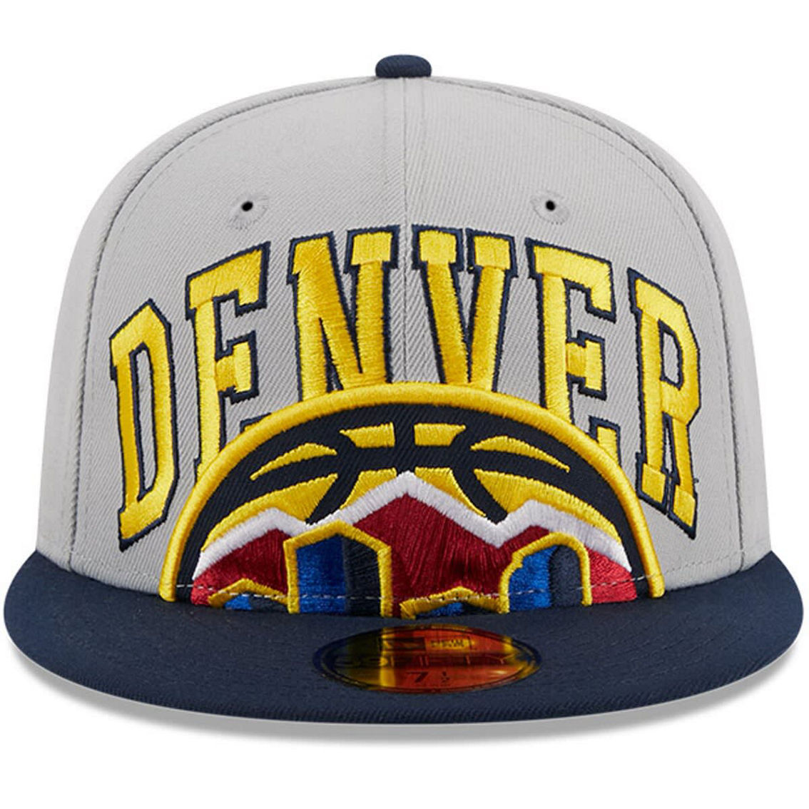 New Era Men's Gray/Navy Denver Nuggets Tip-Off Two-Tone 59FIFTY Fitted Hat - Image 3 of 4