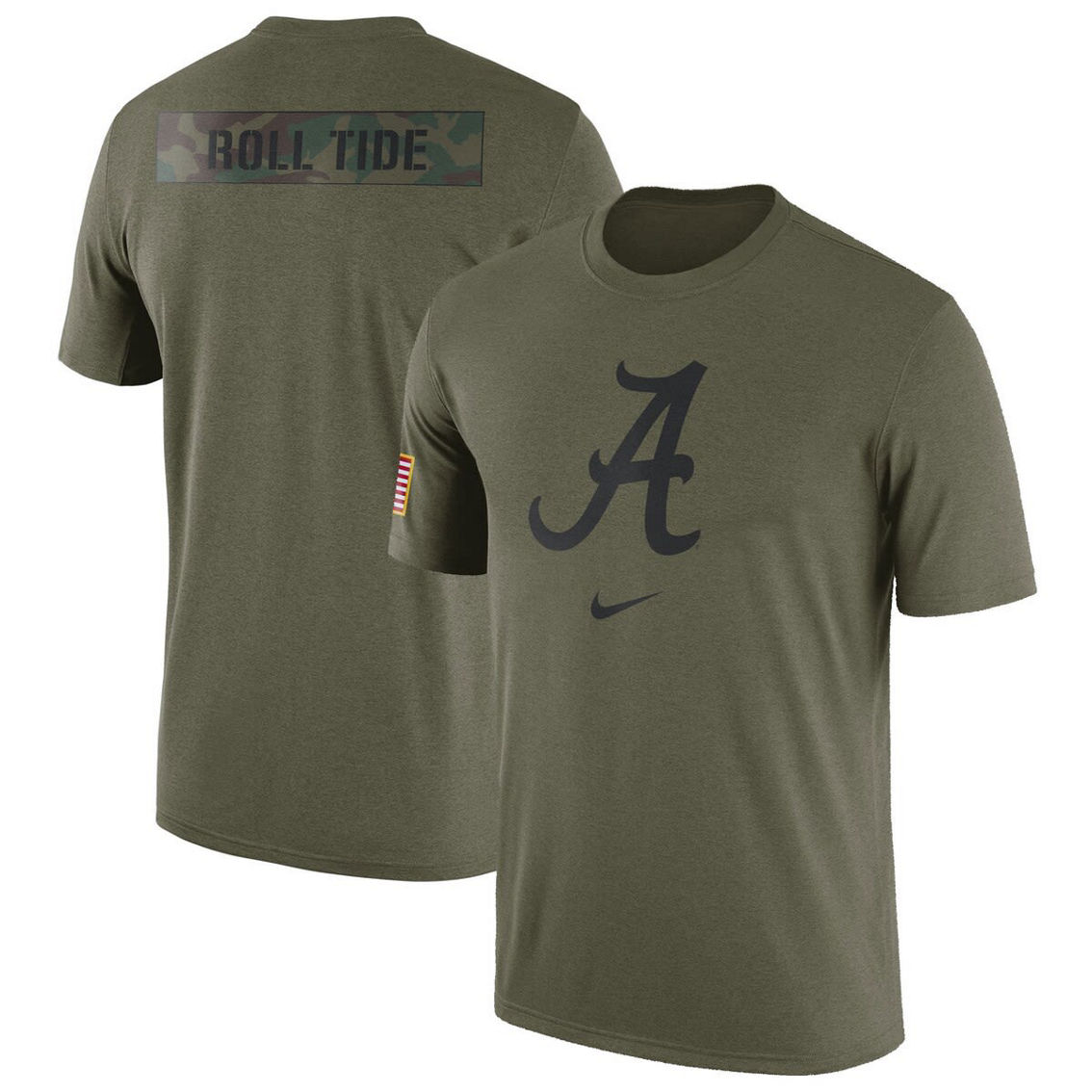 Nike Men's Olive Alabama Crimson Tide Military Pack T-Shirt - Image 2 of 4