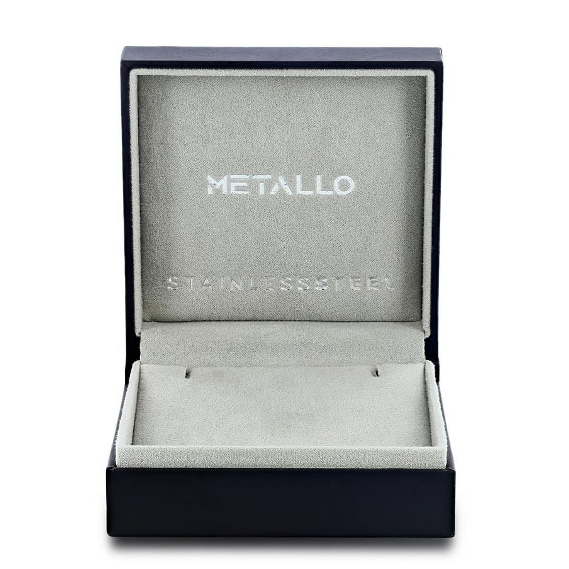 Metallo Blue Stainless Steel w/ Black Carbon Fiber Genuine Leather Bracelet - Image 3 of 3