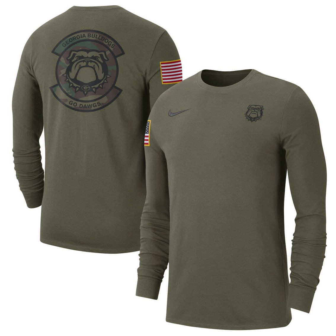 Nike Men's Olive Georgia Bulldogs Military Pack Long Sleeve T-Shirt - Image 2 of 4