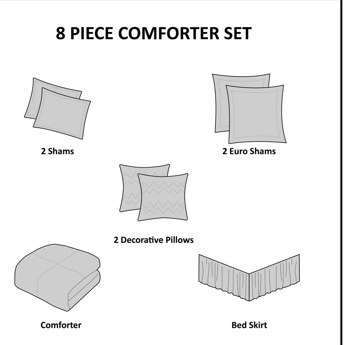 510 Design Lynda Embroidered 8 Piece  Comforter Set - Image 5 of 5