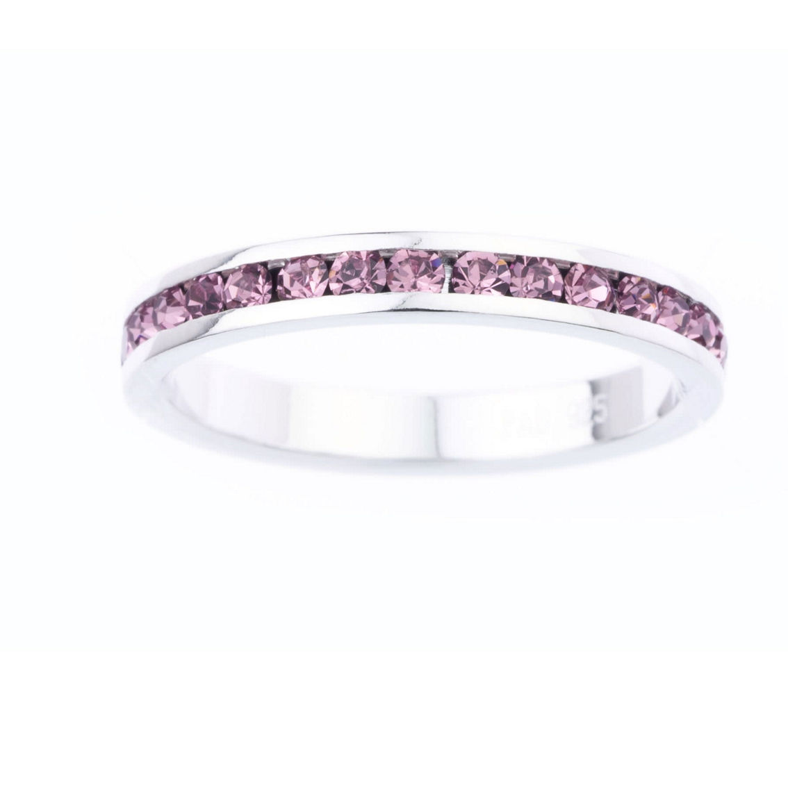 Sterling Silver Crystal Birthstone Eternity Ring - Image 2 of 2