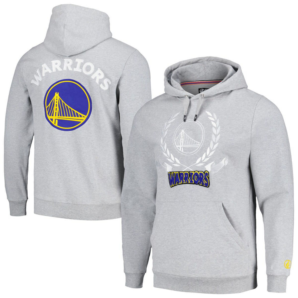 FISLL Unisex Heather Gray Golden State Warriors Heritage Crest Pullover Hoodie - Image 2 of 4