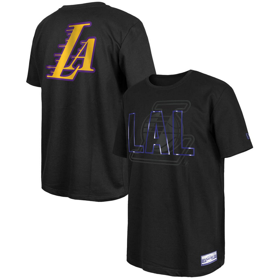 New Era Men's Black Los Angeles Lakers 2023/24 City Edition Elite Pack T-Shirt - Image 2 of 4