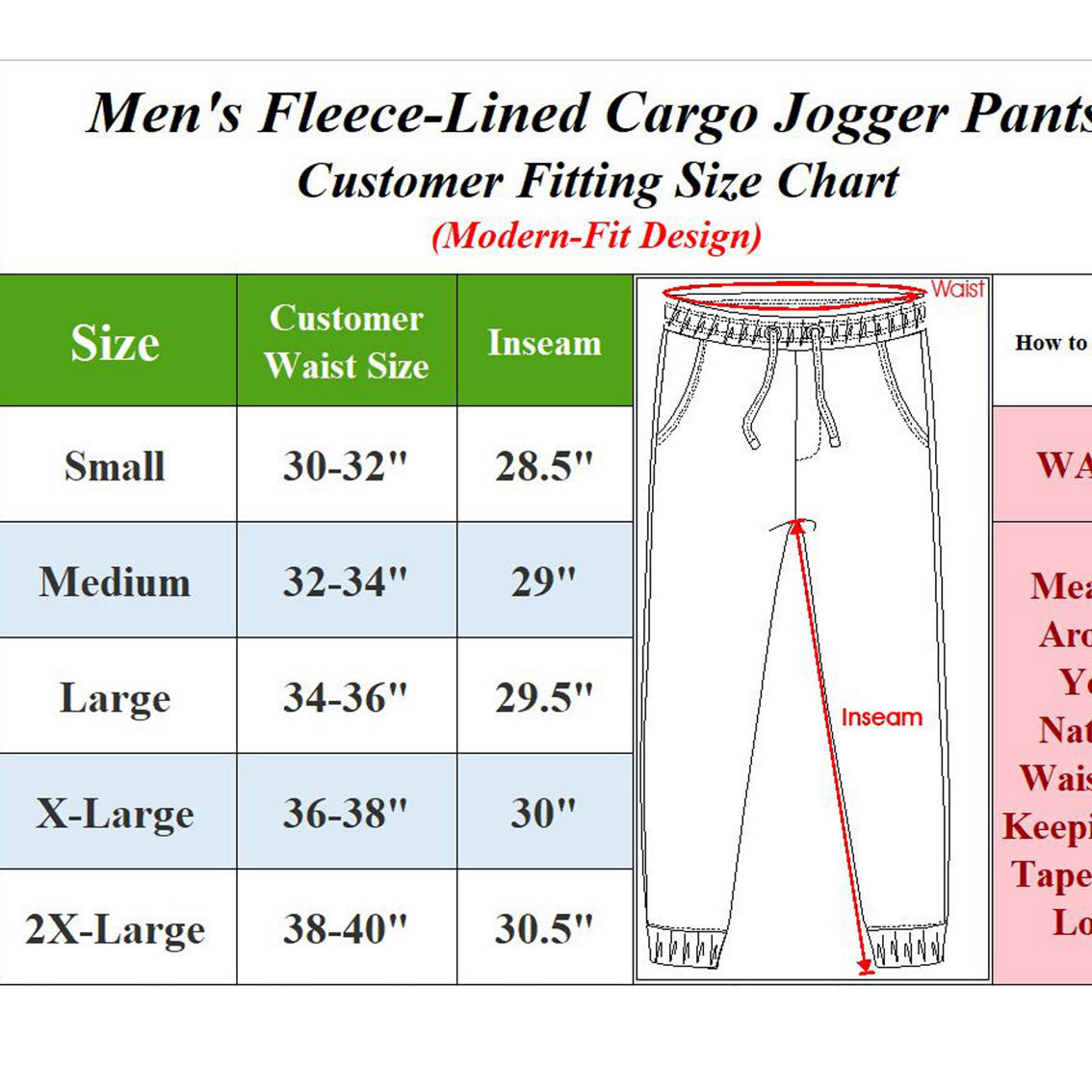 Blue Ice  Men's Heavyweight Fleece-Lined Cargo Jogger Sweatpants - Image 3 of 3