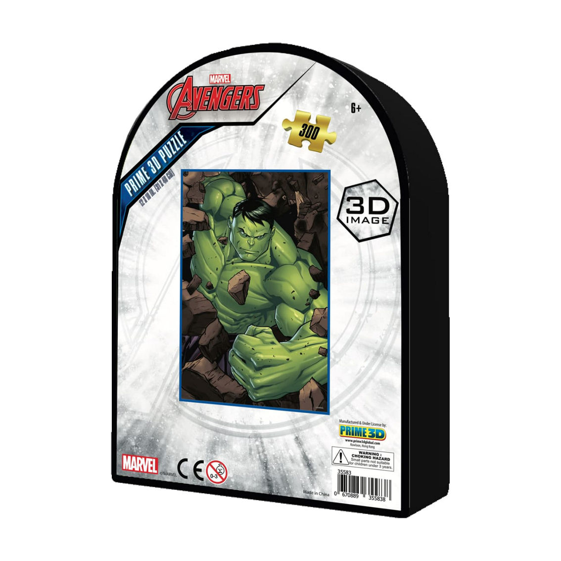 Prime 3D Marvel Avengers Incredible Hulk 3D Lenticular Puzzle Shaped Tin: 300 Pcs - Image 3 of 5