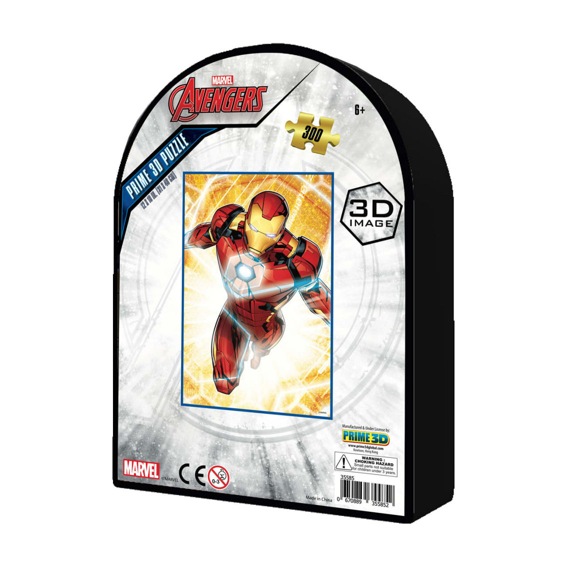 Prime 3D Marvel Avengers Iron Man 3D Lenticular Puzzle in a Shaped Tin: 300 Pcs - Image 3 of 5