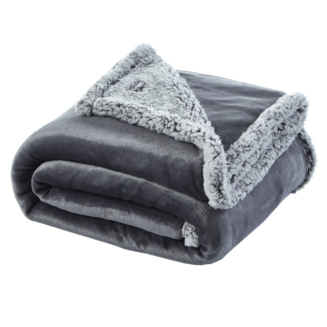 Cozy Tyme Urima Flannel Reversible Heathered Sherpa Throw, 50