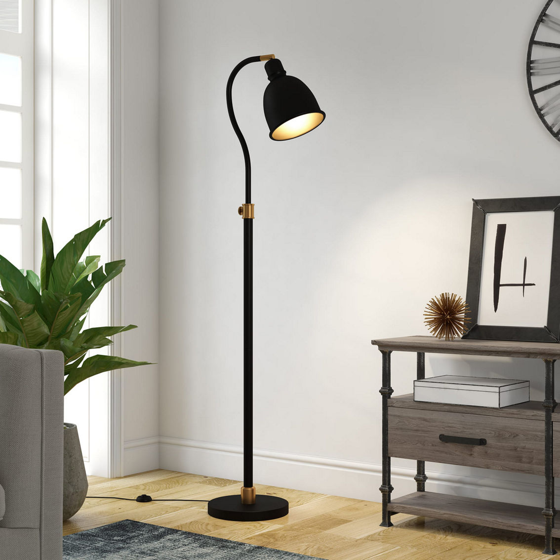 Hudson&Canal Vincent Adjustable/Arc Floor Lamp with Metal Shade - Image 5 of 5