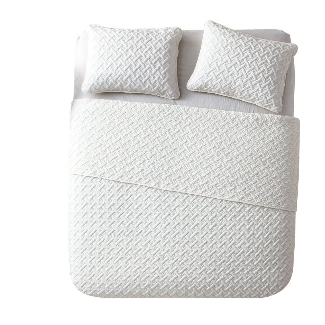 VCNY Home Nina Solid Basketweave Quilt Set - Image 3 of 5