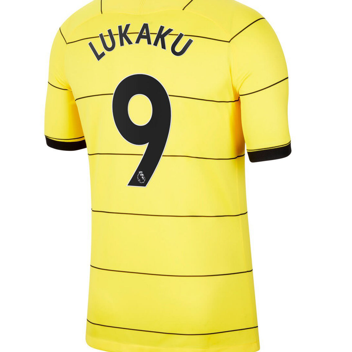 Nike Men's Romelu Lukaku Yellow Chelsea 2021/22 Away Replica Player Jersey - Image 4 of 4