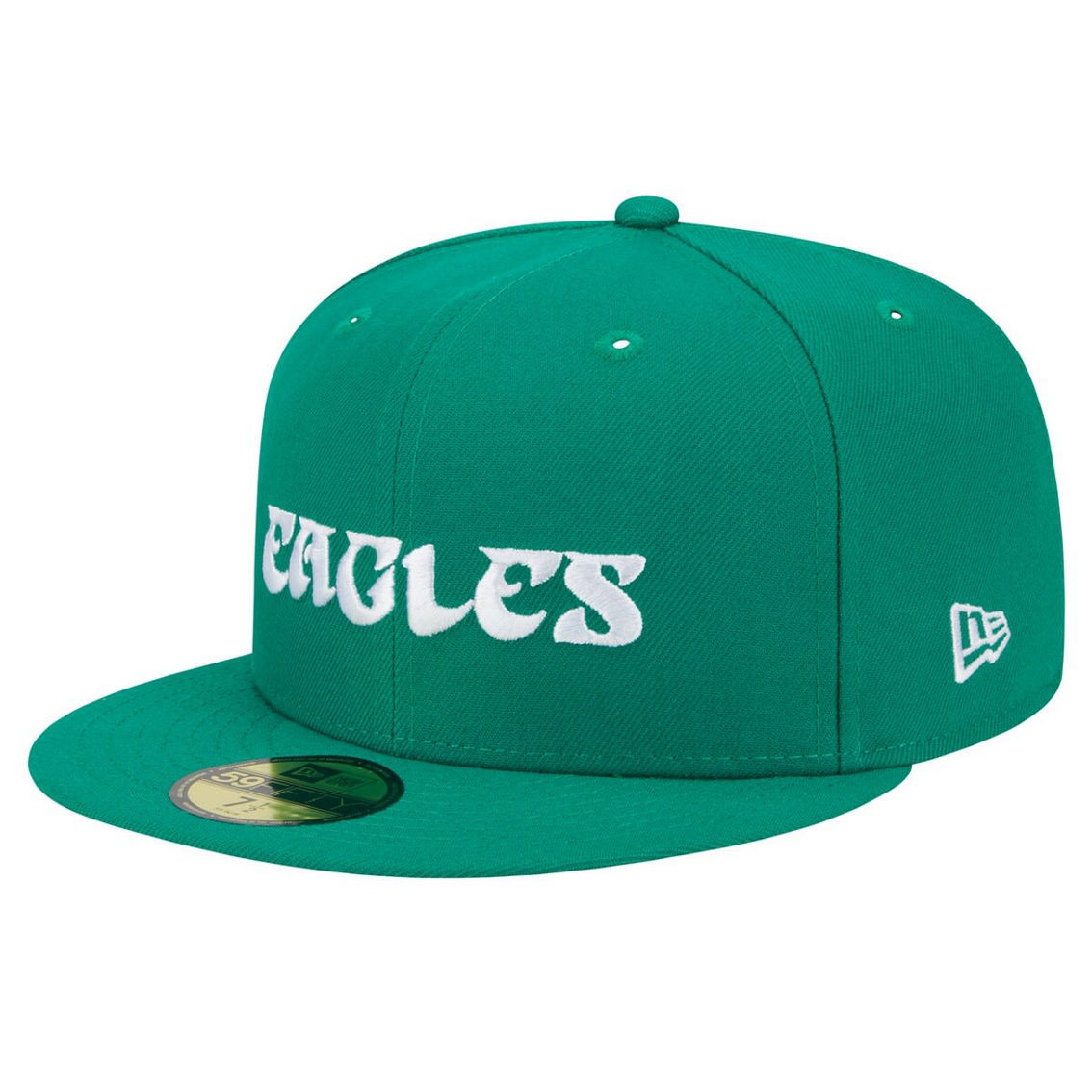 New Era Men's Kelly Green Philadelphia Eagles Historic Wordmark 59FIFTY Fitted Hat - Image 2 of 4