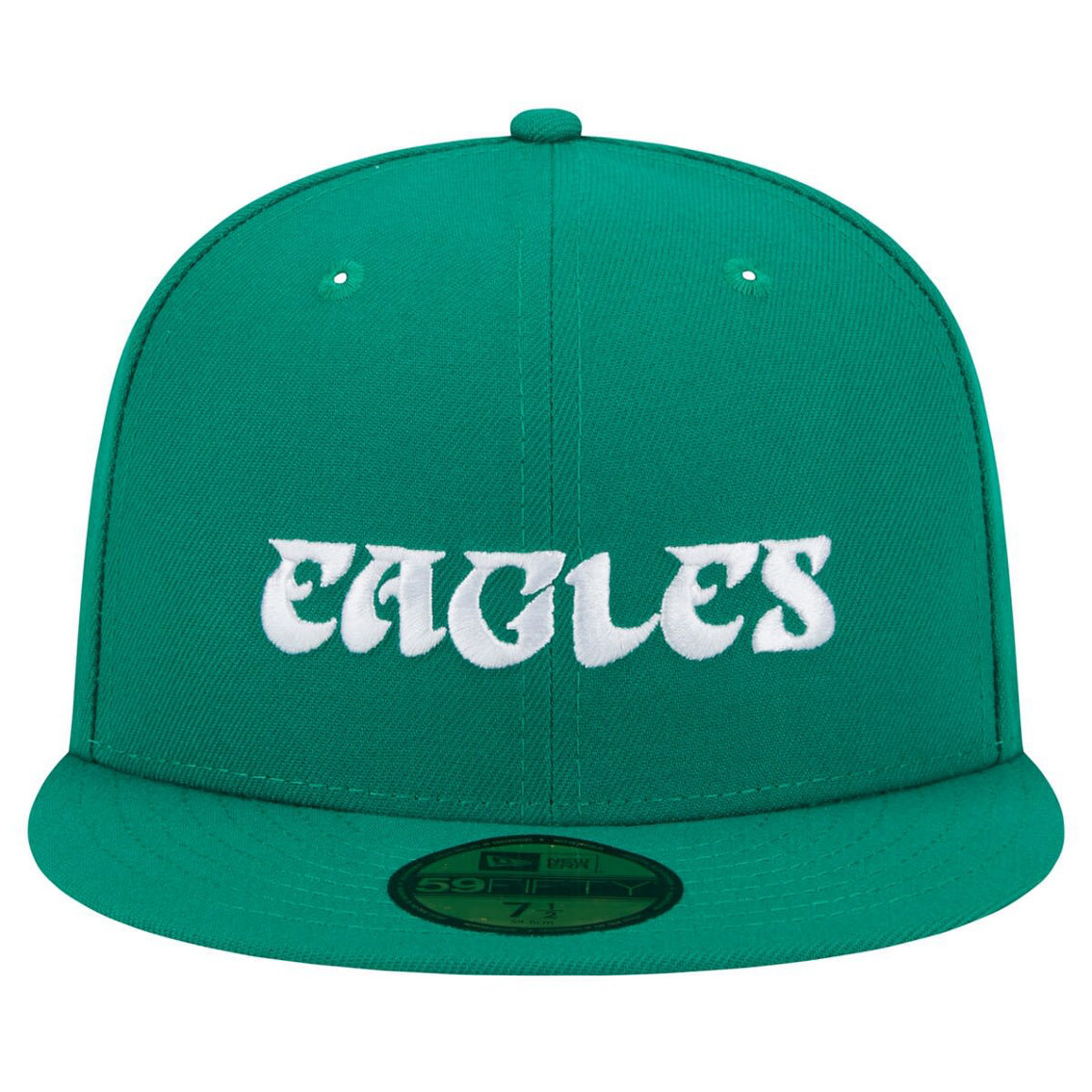 New Era Men's Kelly Green Philadelphia Eagles Historic Wordmark 59FIFTY Fitted Hat - Image 3 of 4