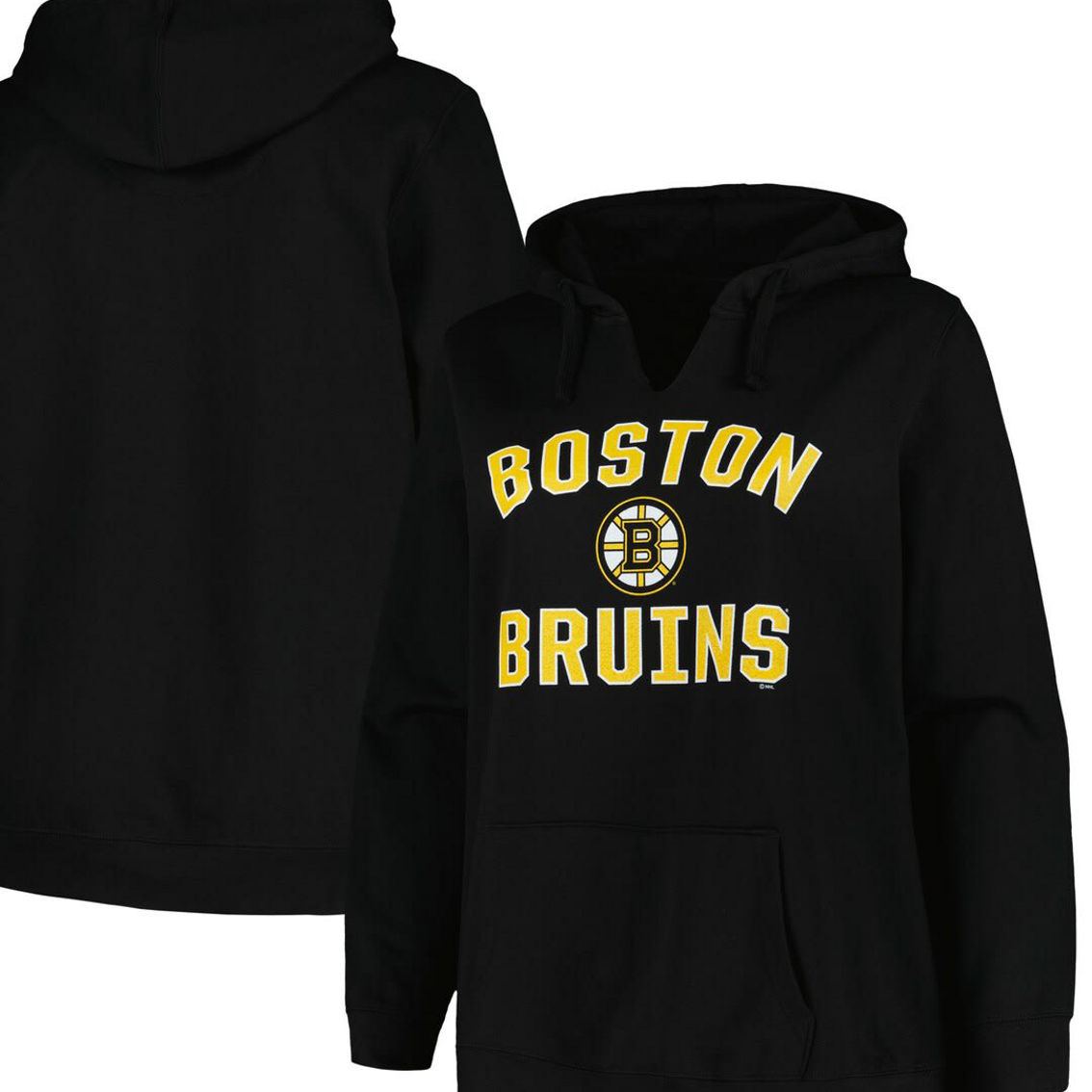 Profile Women's Black Boston Bruins Plus Size Arch Over Logo Pullover Hoodie - Image 2 of 4