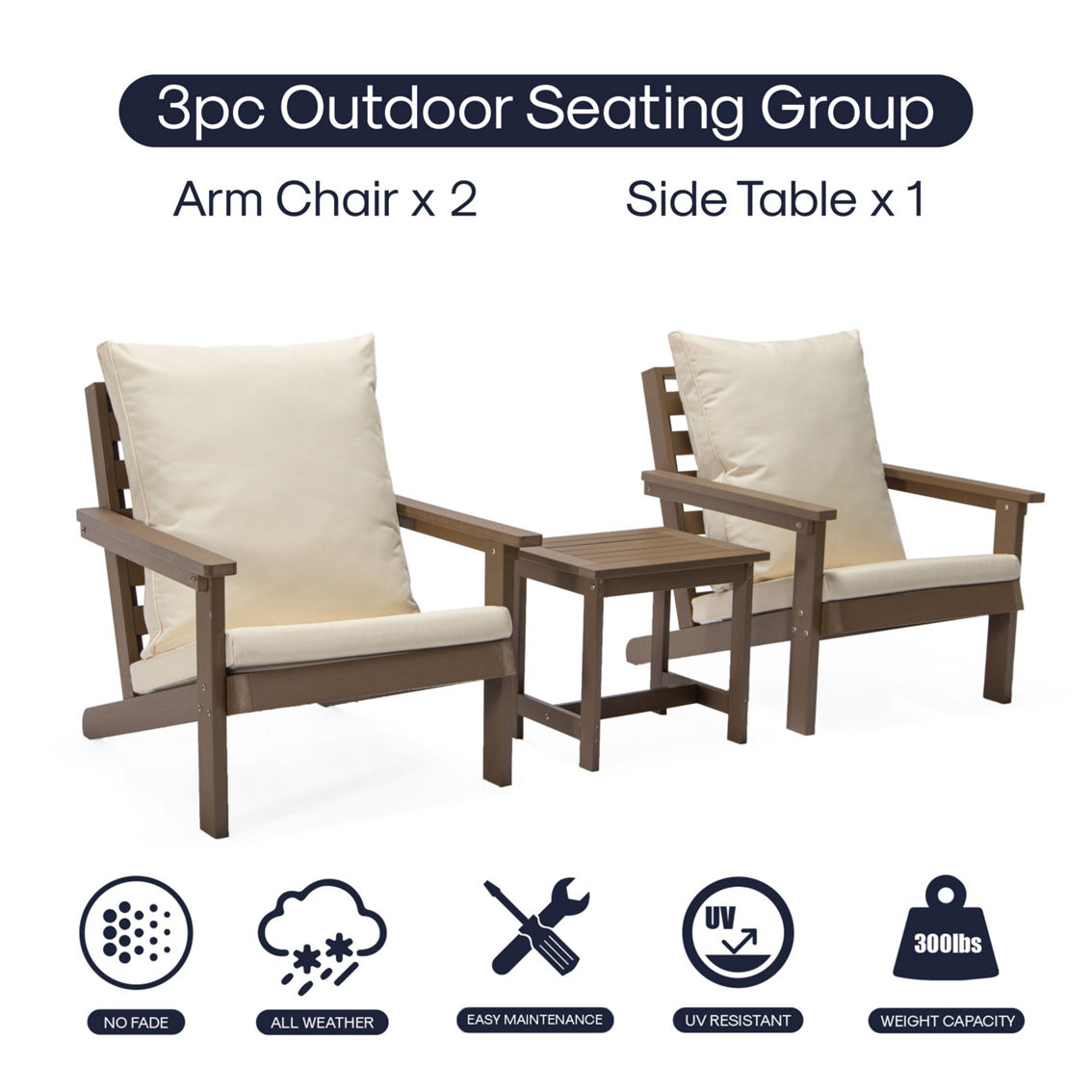 Inspired Home Hanan Outdoor 3pc Seating Group - Image 2 of 5