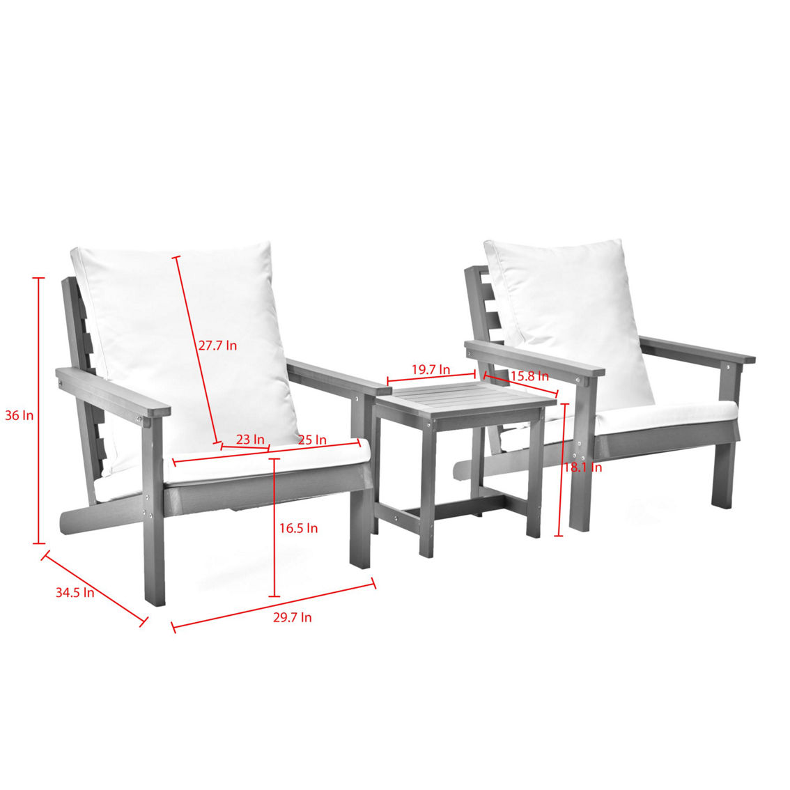 Inspired Home Hanan Outdoor 3pc Seating Group - Image 5 of 5