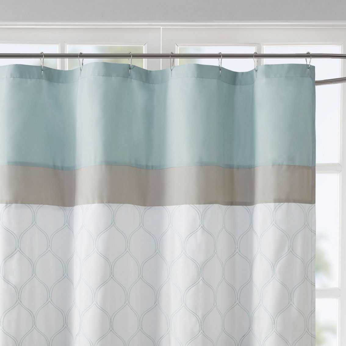 510 Design Josefina Printed and Embroidered Shower Curtain - Image 3 of 4