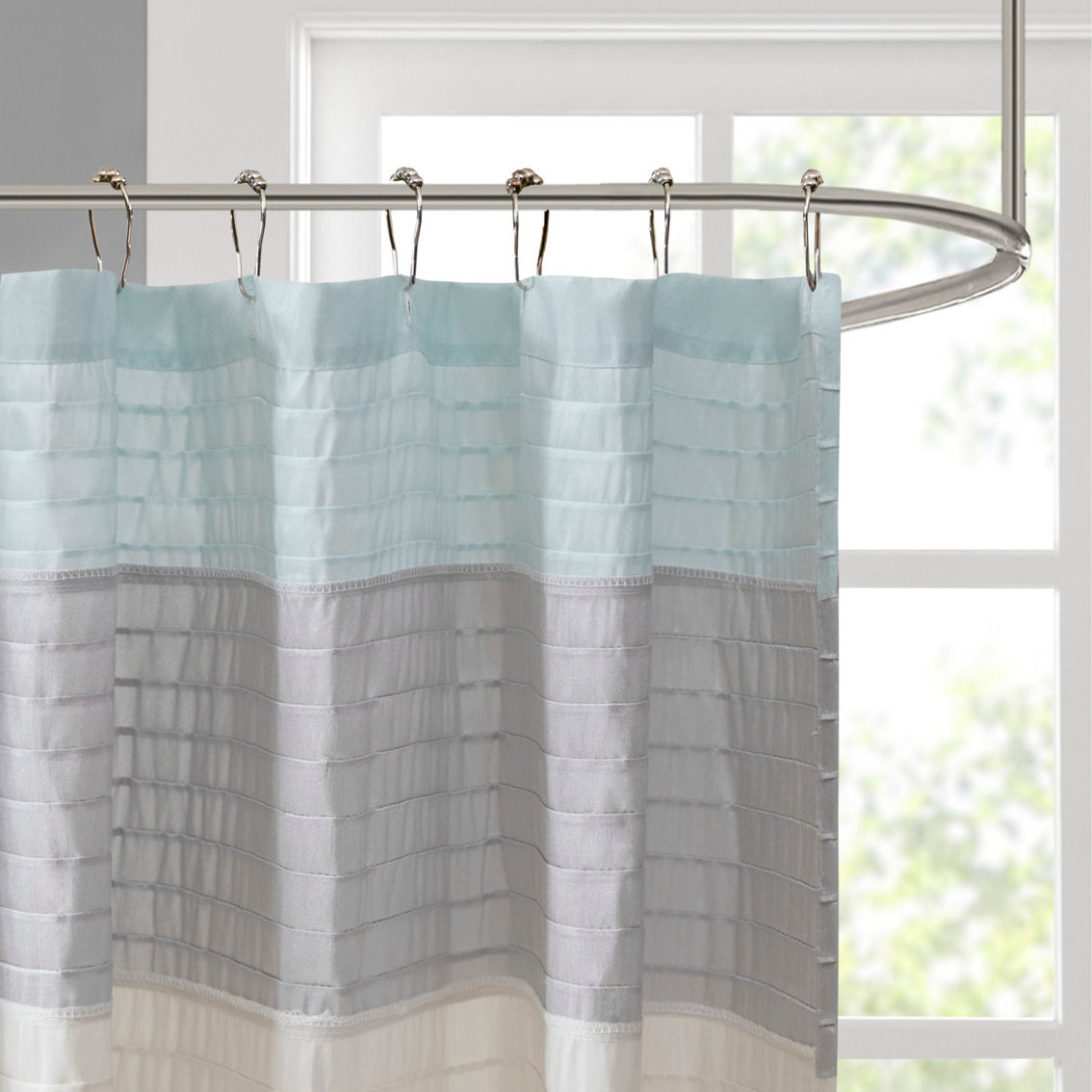 Madison Park Eastridge Faux Silk Shower Curtain - Image 3 of 5