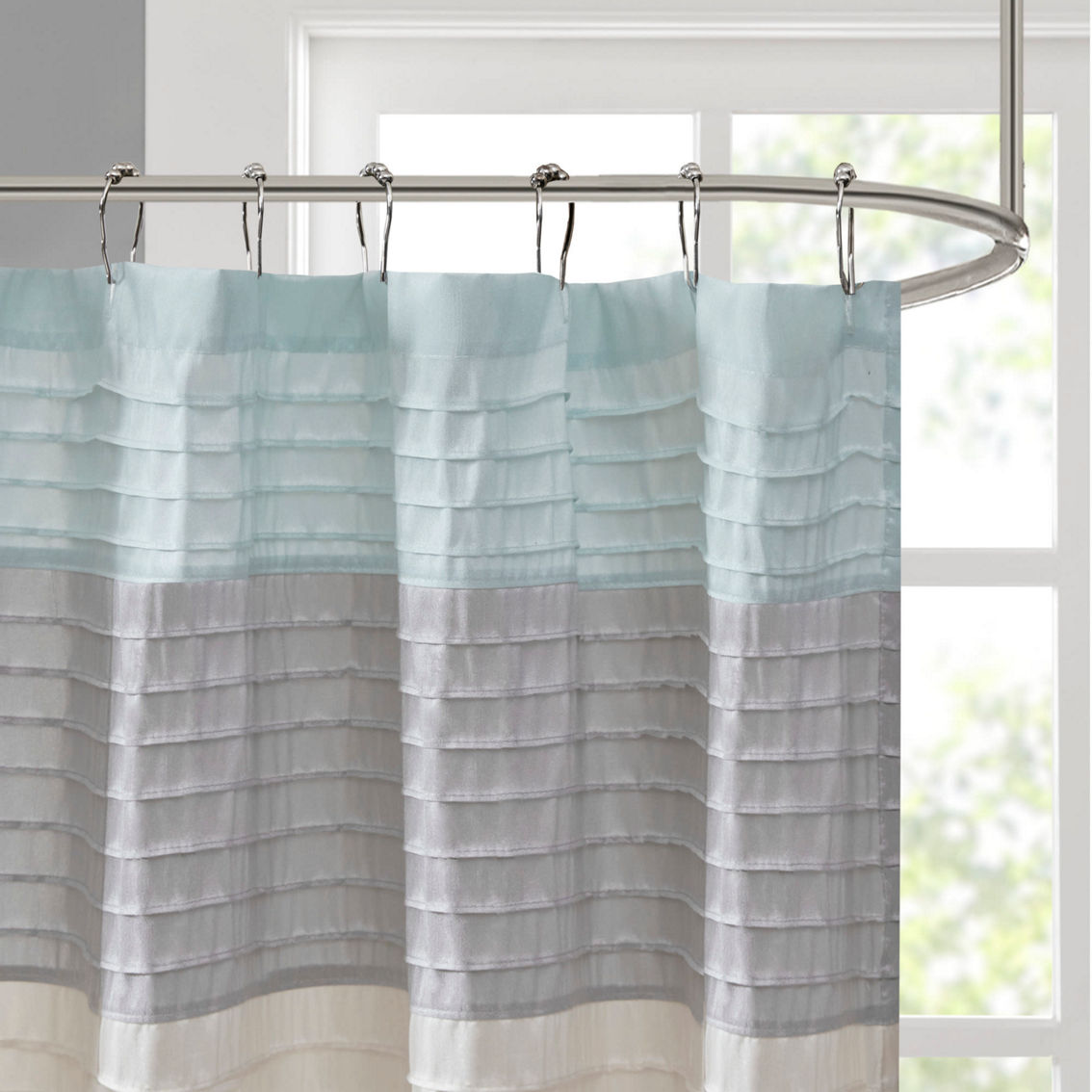 Madison Park Eastridge Faux Silk Shower Curtain - Image 4 of 5