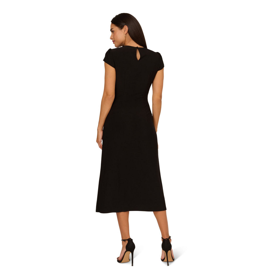 Adrianna Papell Jersey Midi Dress Cap Sleeves - Image 2 of 5
