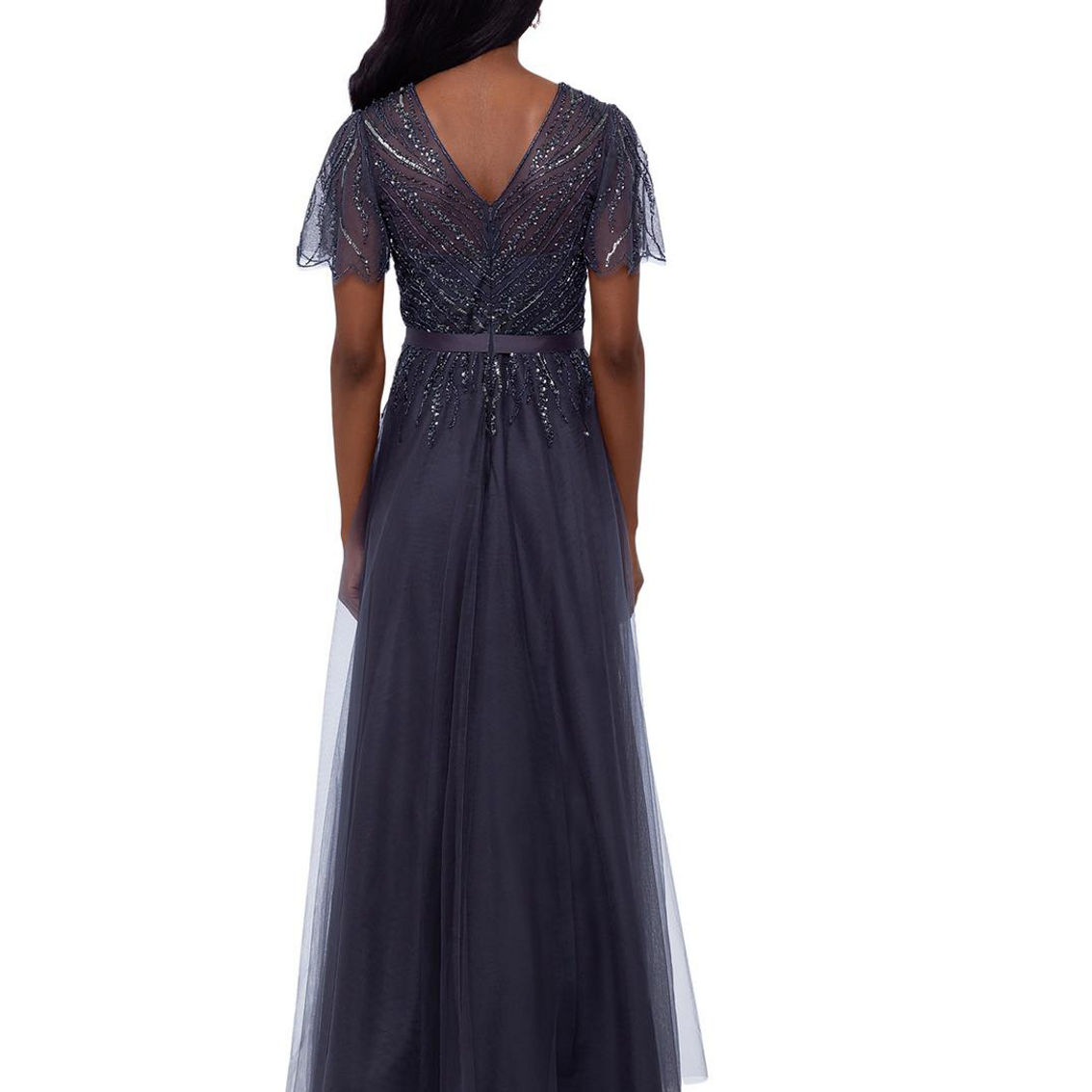 Womens Mesh Embelished Evening Dress - Image 2 of 2