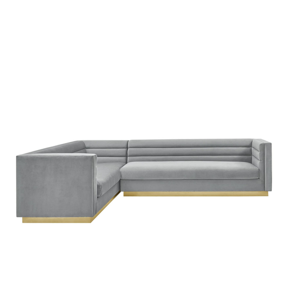 Inspired Home Ilyas Velvet Upholstered Left Facing Corner Sectional Sofa - Image 2 of 5