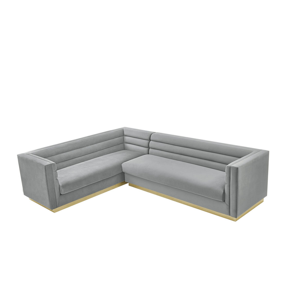 Inspired Home Ilyas Velvet Upholstered Left Facing Corner Sectional Sofa - Image 3 of 5